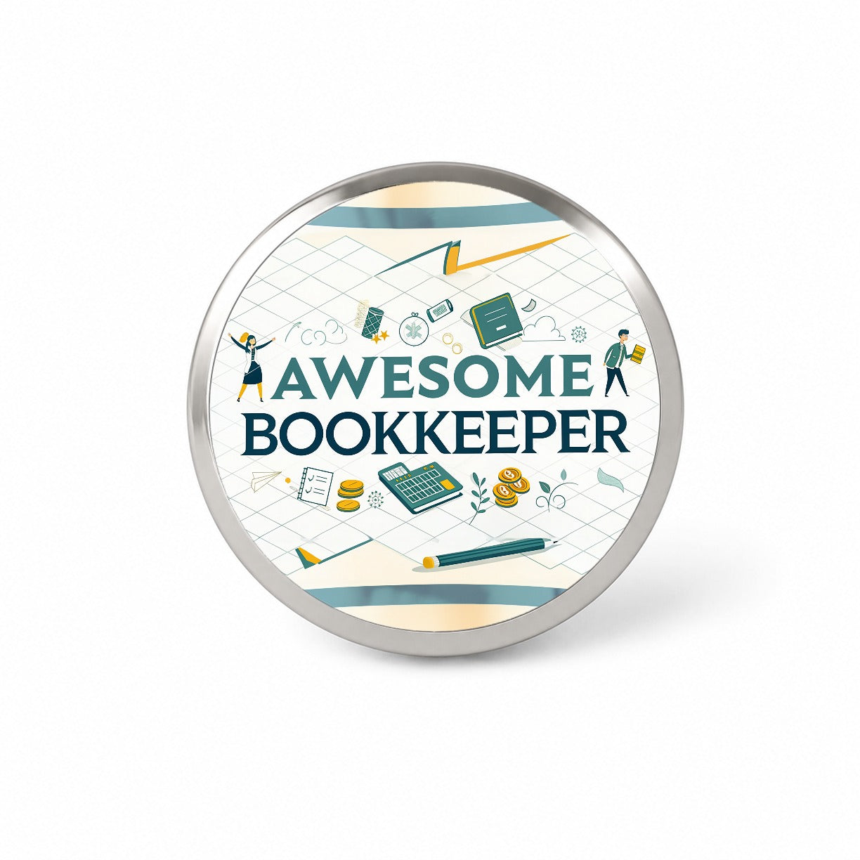 Awesome Bookkeeper Inspirational Novelty Hat Backpack Lapel Pin