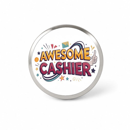 Awesome Cashier Inspirational Novelty Hat Backpack Lapel Pin