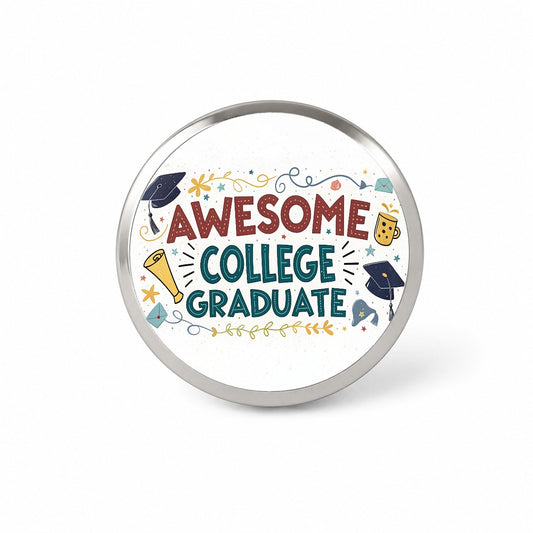Awesome College Graduate Graduation Inspirational Novelty Hat Backpack Lapel Pin