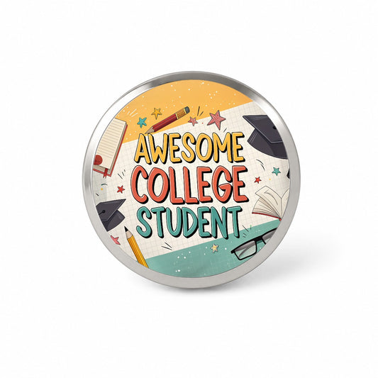 Awesome College Student Graduation Inspirational Novelty Hat Backpack Lapel Pin