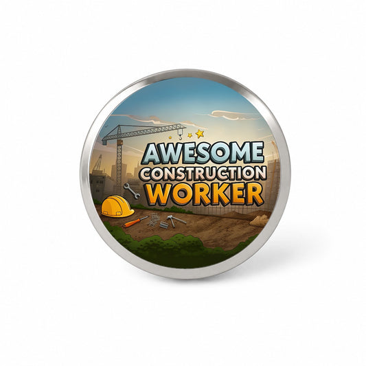 Awesome Construction Worker Inspirational Novelty Hat Backpack Lapel Pin