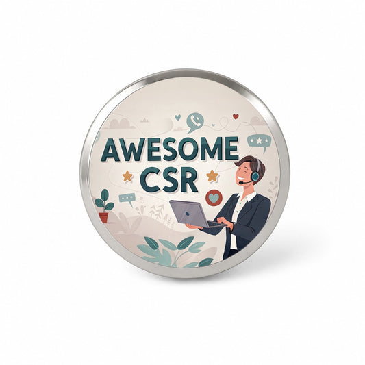 Awesome CSR Customer Service Rep Inspirational Novelty Hat Backpack Lapel Pin
