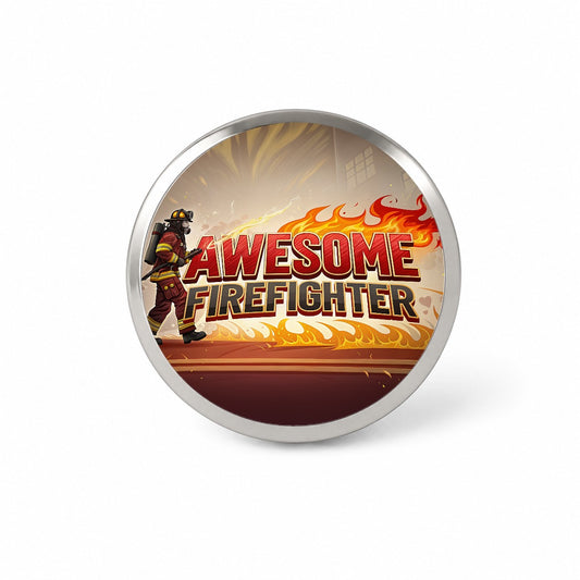 Awesome Firefighter Inspirational Novelty Hat Backpack Lapel Pin