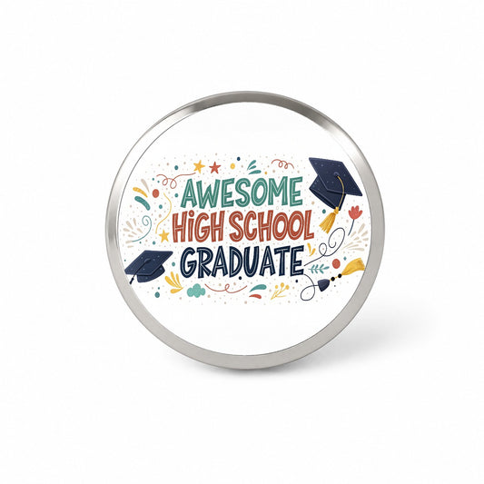 Awesome High School Graduate Graduation Inspirational Novelty Hat Backpack Lapel Pin