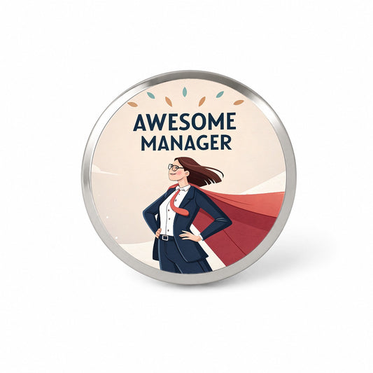 Awesome Manager Woman Female Inspirational Novelty Hat Backpack Lapel Pin