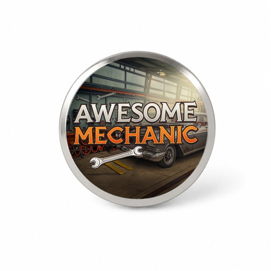 Awesome Mechanic Automotive Garage Inspirational Novelty Hat Backpack Lapel Pin