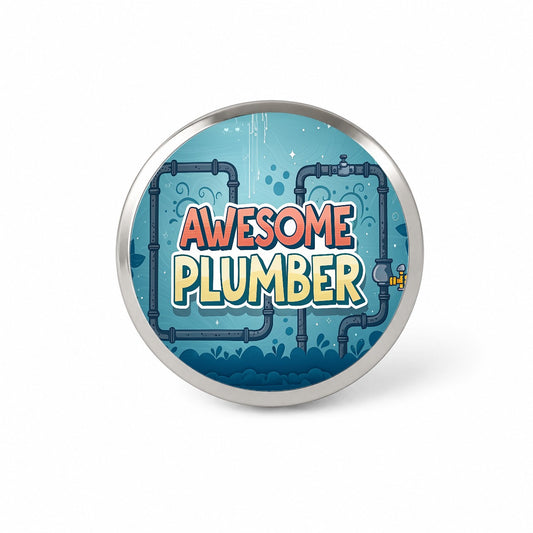 Awesome Plumber Inspirational Novelty Hat Backpack Lapel Pin