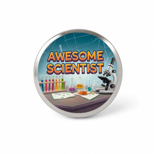 Awesome Scientist Inspirational Lab Microscope Novelty Hat Backpack Lapel Pin