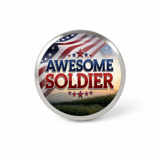 Awesome Soldier Patriotic Military Inspirational Novelty Hat Backpack Lapel Pin