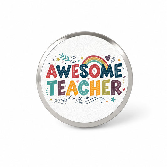 Awesome Teacher Inspirational Novelty Hat Backpack Lapel Pin