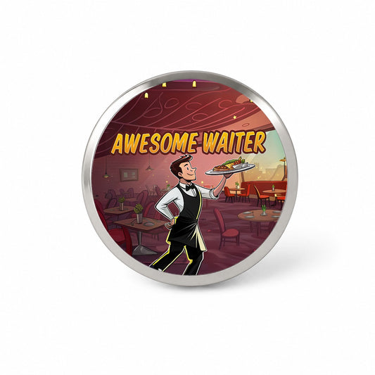 Awesome Waiter Inspirational Food Server Novelty Hat Backpack Lapel Pin