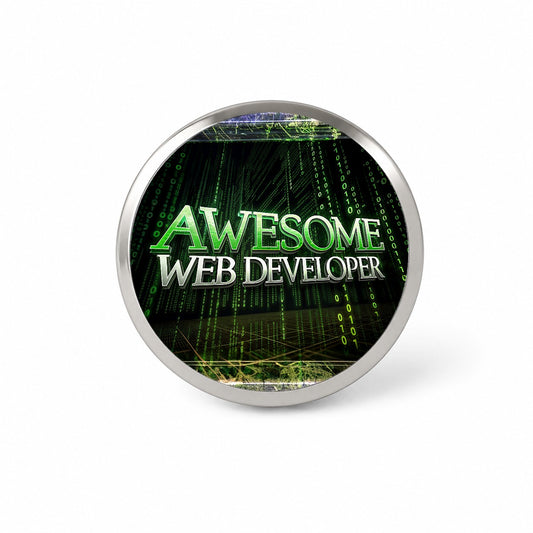Awesome Web Developer Inspirational Novelty Hat Backpack Lapel Pin