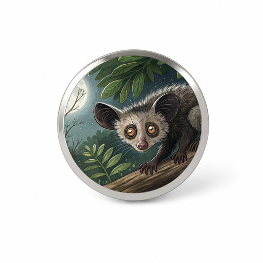 Aye Aye Long Fingered Lemur Illustration Novelty Hat Backpack Lapel Pin