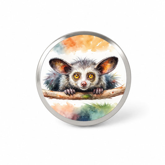 Aye Aye Long Fingered Lemur Watercolor Novelty Hat Backpack Lapel Pin