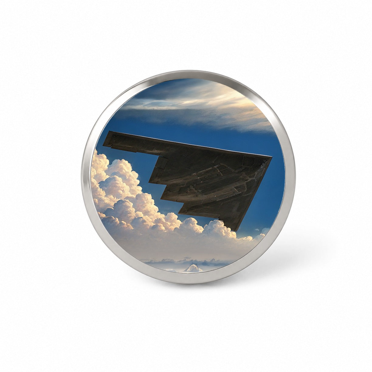 B-2 Spirit Stealth Bomber Airplane In Flight Illustration Novelty Hat Backpack Lapel Pin