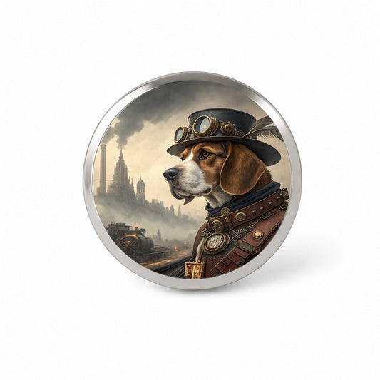 Beagle Dog Steampunk Novelty Hat Backpack Lapel Pin