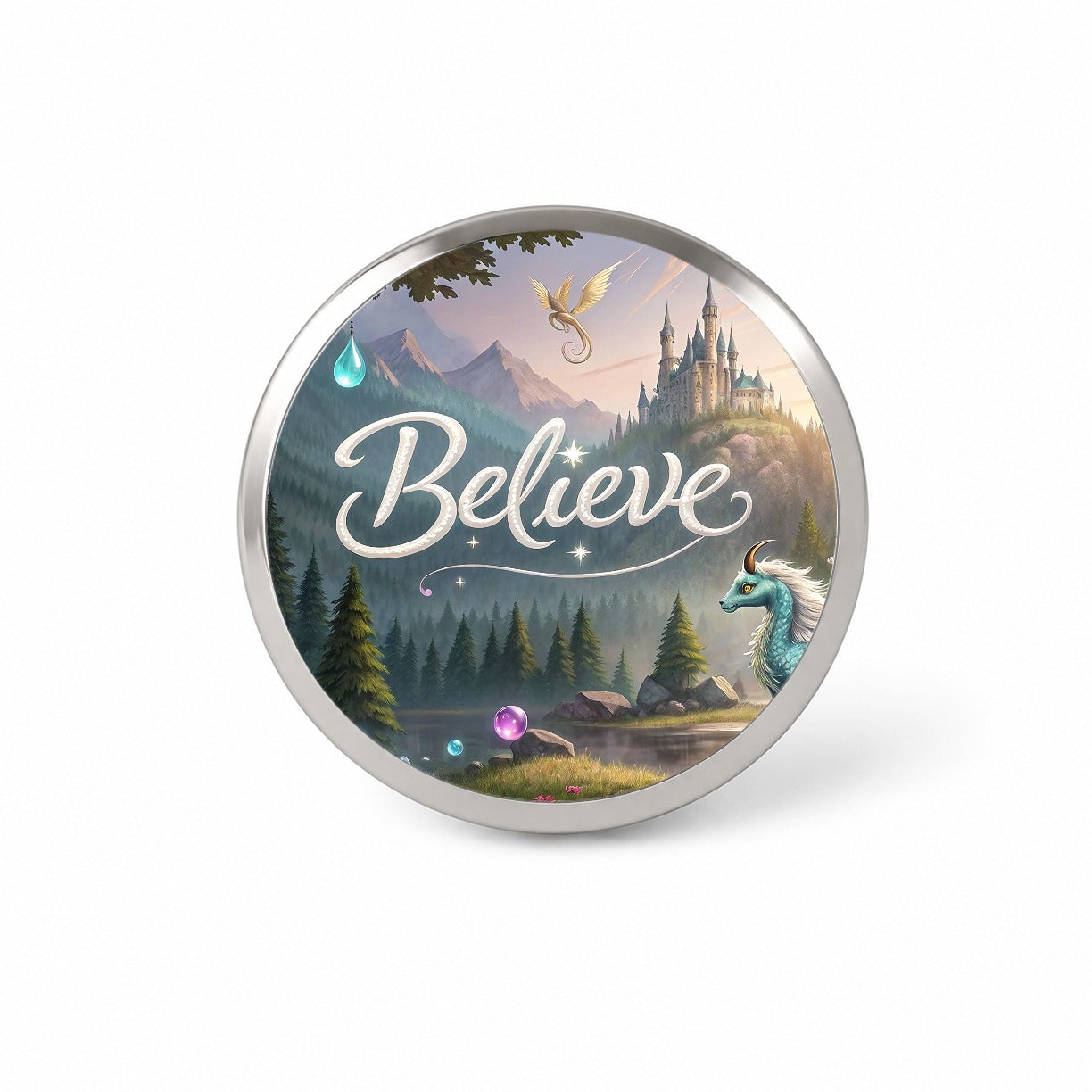 Believe Fantasy Creatures Novelty Hat Backpack Lapel Pin