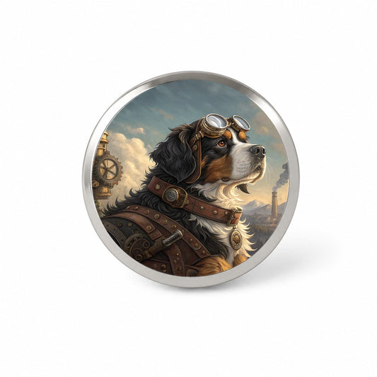 Bernese Mountain Dog Steampunk Novelty Hat Backpack Lapel Pin