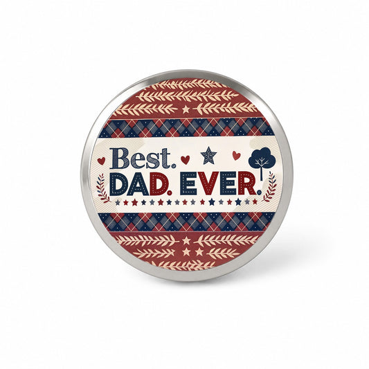 Best Dad Ever Plaid Father's Day Novelty Hat Backpack Lapel Pin