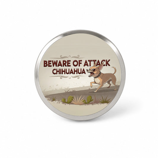 Beware Of Attack Chihuahua Dog Funny Novelty Hat Backpack Lapel Pin
