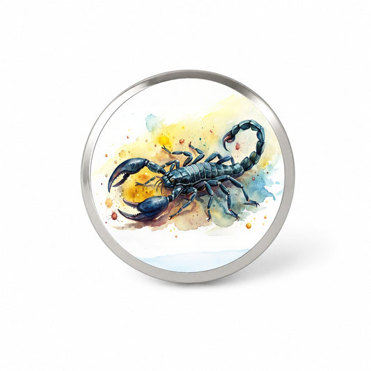 Black Scorpion Watercolor Novelty Hat Backpack Lapel Pin