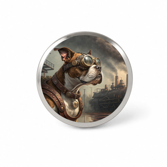 Boxer Dog Steampunk Novelty Hat Backpack Lapel Pin