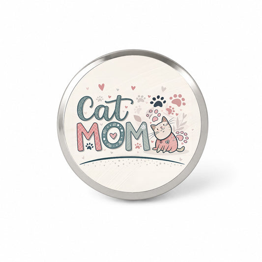 Cat Mom Cute Novelty Hat Backpack Lapel Pin