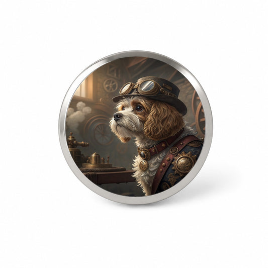 Cavapoo Dog Steampunk Novelty Hat Backpack Lapel Pin