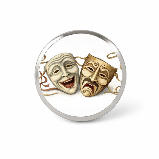 Comedy And Tragedy Theater Drama Masks Novelty Hat Backpack Lapel Pin