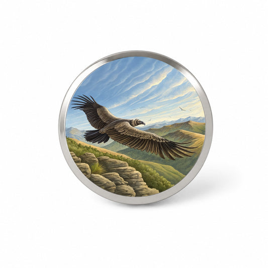 Condor in Flight Illustration Novelty Hat Backpack Lapel Pin