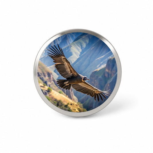 Condor In Flight Photo Novelty Hat Backpack Lapel Pin