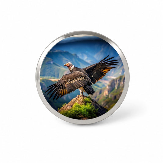 Condor on Mountain Top Novelty Hat Backpack Lapel Pin
