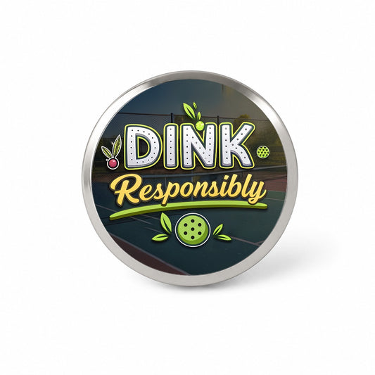 Dink Responsibly Pickleball Funny Saying Novelty Hat Backpack Lapel Pin