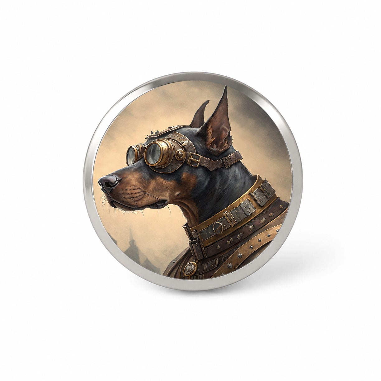 Doberman Pinscher Dog Steampunk Novelty Hat Backpack Lapel Pin