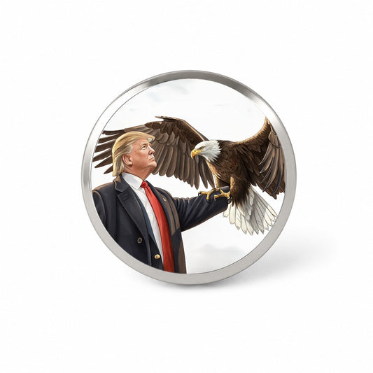 Donald Trump Holding A Bald Eagle Funny Novelty Hat Backpack Lapel Pin
