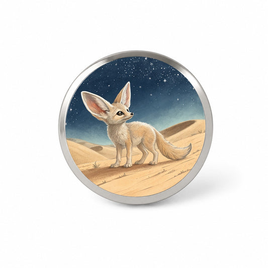 Fennec Fox Illustration Novelty Hat Backpack Lapel Pin