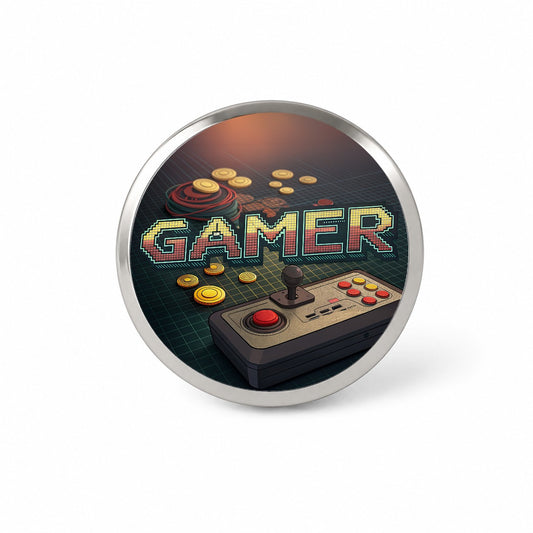 Gamer Retro Pixel Arcade Controller Novelty Hat Backpack Lapel Pin
