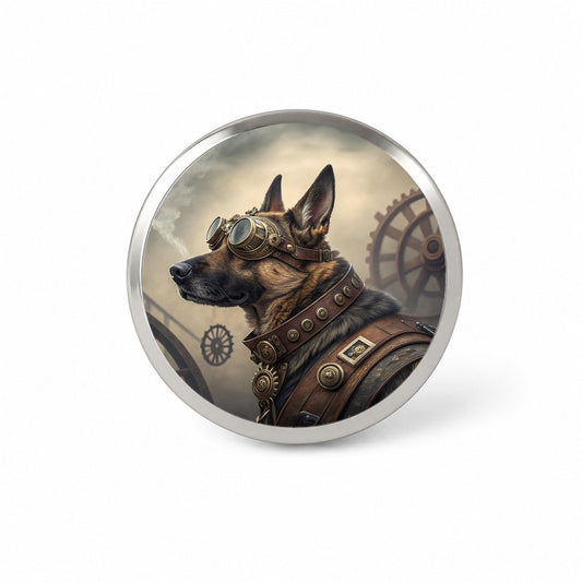 German Shepherd Dog Steampunk Novelty Hat Backpack Lapel Pin