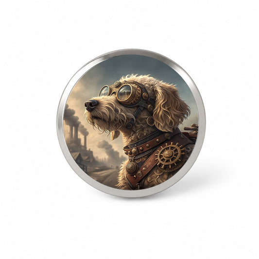 Goldendoodle Dog Steampunk Novelty Hat Backpack Lapel Pin