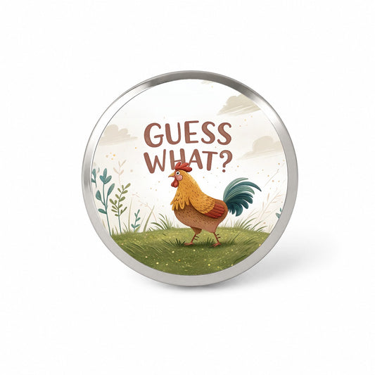 Guess What Chicken Butt Funny Cartoon Novelty Hat Backpack Lapel Pin