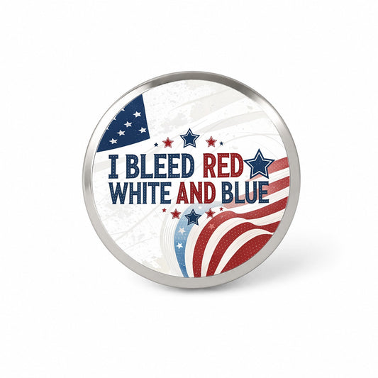 I Bleed Red White And Blue Patriotic American Novelty Hat Backpack Lapel Pin