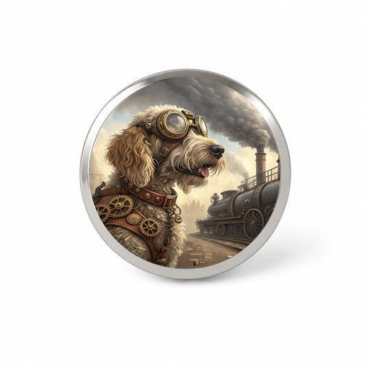 Labradoodle Dog Steampunk Novelty Hat Backpack Lapel Pin