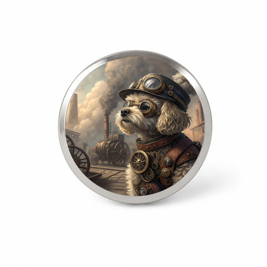 Maltipoo Dog Steampunk Novelty Hat Backpack Lapel Pin