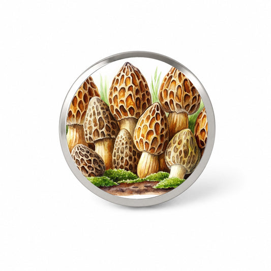 Morel Mushrooms Morchella Watercolor Novelty Hat Backpack Lapel Pin