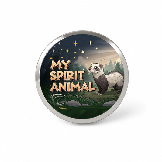 My Spirit Animal Ferret Funny Novelty Hat Backpack Lapel Pin