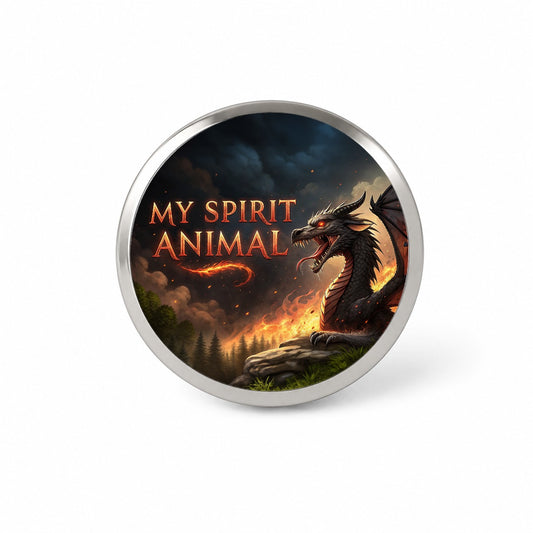 My Spirit Animal Fierce Dragon Funny Novelty Hat Backpack Lapel Pin