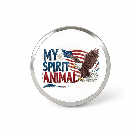 My Spirit Animal Patriotic Bald Eagle Novelty Hat Backpack Lapel Pin