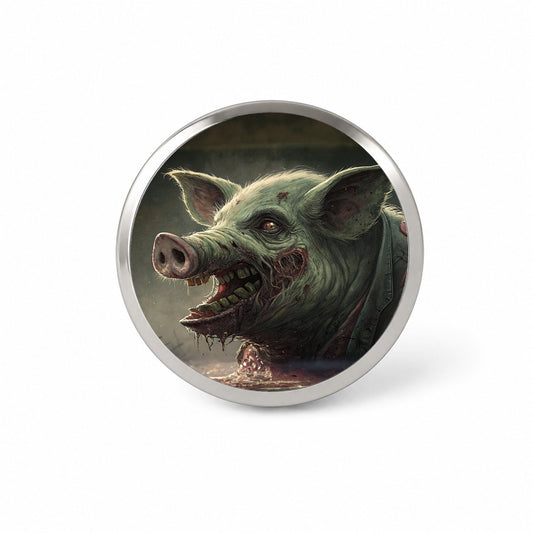 Pig Zombie Creepy Scary Halloween Novelty Hat Backpack Lapel Pin