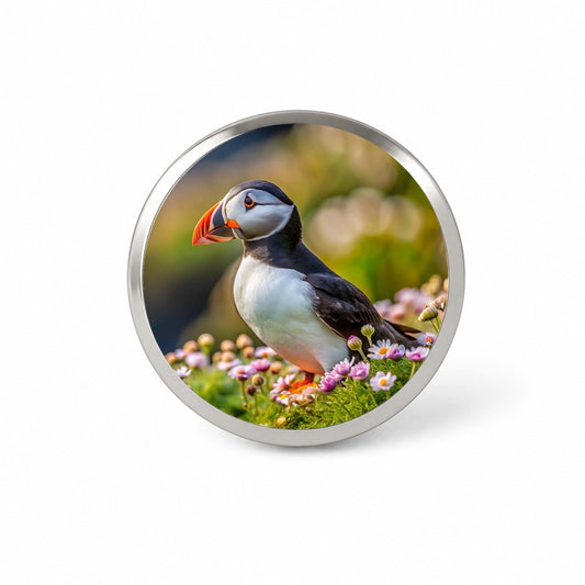 Puffin Bird Photograph Novelty Hat Backpack Lapel Pin