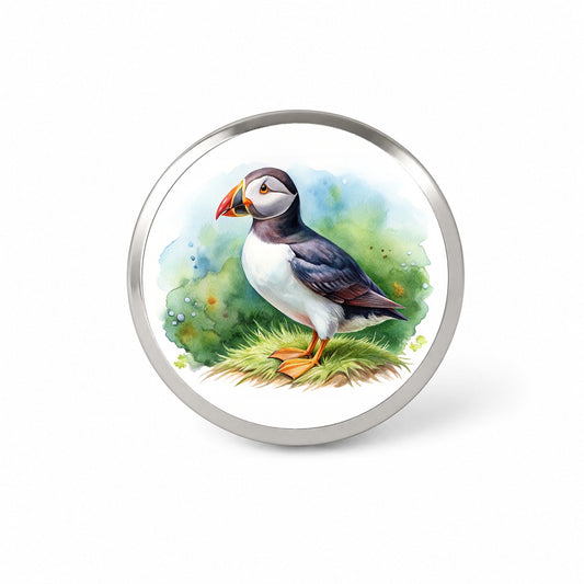 Puffin Bird Watercolor Novelty Hat Backpack Lapel Pin